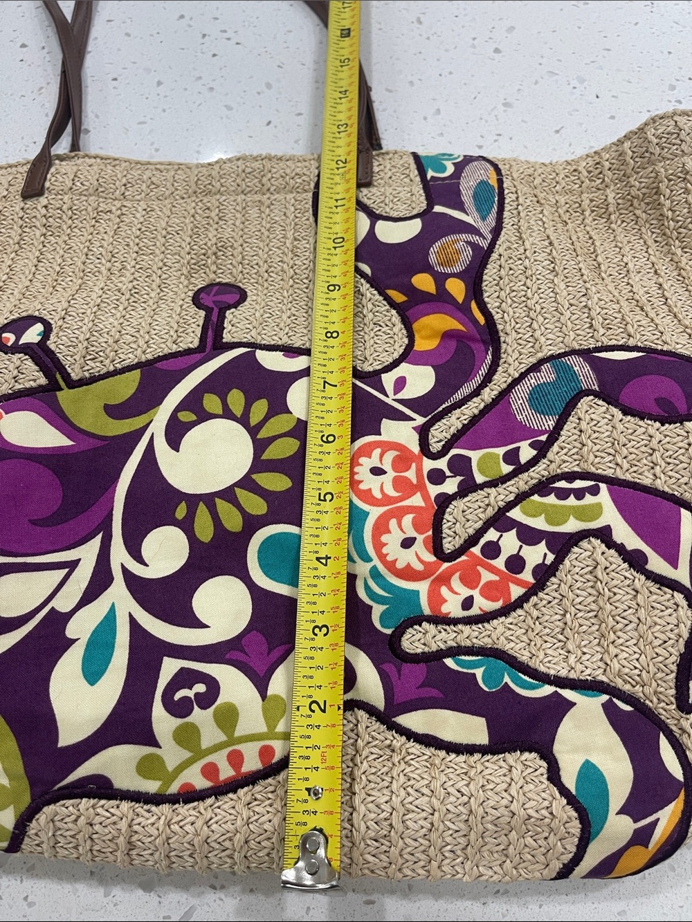 Vintage VERA BRADLEY raffia tote. - Picture 5 of 5